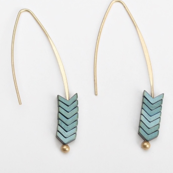 Boho Chevron Geometric Dangle Earrings (Color 1) - Picture 4 of 5